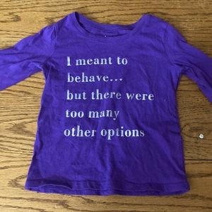 Toddler Girls Long Sleeve Purple T-Shirt